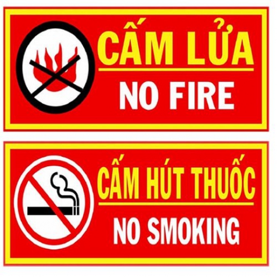 BỘ BẢNG CẤM LỬA CẤM HÚT THUỐC PCCC BẰNG TÔN
